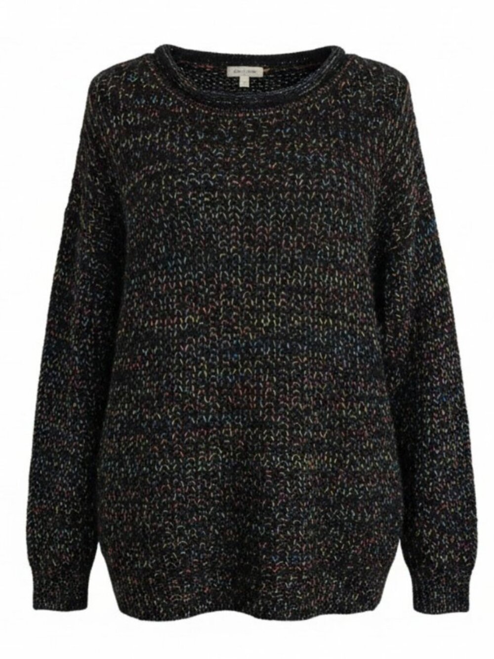 ​Davi & Dani Black Multicolor Chunky Knit Sweater Womens Med Textured